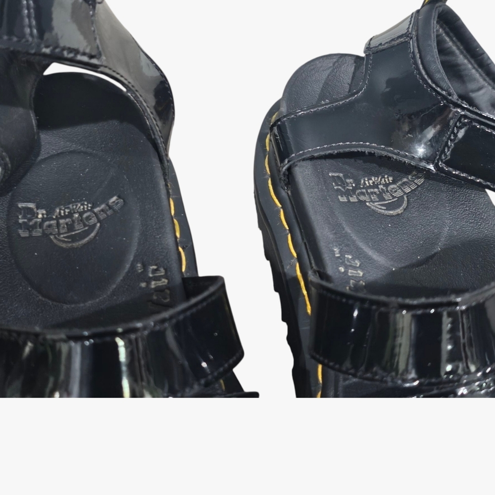 DR. MARTENS Women Blaire Black Patent Leather Platform Gladiator Sandals 8M - Picture 8 of 10